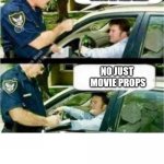 Holly Wad | SIR,  ANY GUNS IN THE CAR? NO JUST 
MOVIE PROPS | image tagged in police reserved parking | made w/ Imgflip meme maker