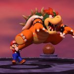 Mario swinging bowser