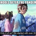 Demon Slayer | SCHOOLS AFTER THE PANDEMIC | image tagged in demon slayer | made w/ Imgflip meme maker