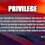 PRIVILEGE | PRIVILEGE; Privilege should be acknowledged, but never shamed, Shaming just swings it out of balance to the opposite end of the pendulum.  Right Use of privilege energy might be to lend a hand whenever inspired to even out the playing field for all.  Acknowledgement is the first step  We can't change or evolve that which we do not acknowledge. BGBDL of Akashic Keys | image tagged in ocean sunset | made w/ Imgflip meme maker