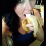 woman banana suck sucking bite GIF Template