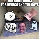 The House | YOU BUILD HOUSE FOR BELUGA AND THE BOYS; POV: | image tagged in architect cat | made w/ Imgflip meme maker