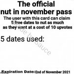 The official nut in november pass by sauce