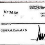 Donald Trump check to Kamala Harris