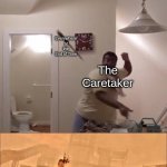 Kinda scary if you think about it | Everywhere at the End of Time; The Caretaker; My mental sanity | image tagged in guy throwing knife a sheperd,memes | made w/ Imgflip meme maker