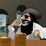 Pirate Biting Gold Coin