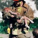 Oklahoma City Terrorist Bombing Fireman Baby