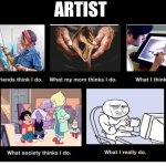 What people think I do | ARTIST | image tagged in what people think i do,art,funny,steven universe | made w/ Imgflip meme maker