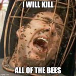 Not the Bees | I WILL KILL; ALL OF THE BEES | image tagged in not the bees | made w/ Imgflip meme maker