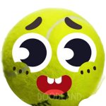 Tennis ball doodland starring at you template