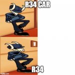 fnf tabi | R34 CAR; R34 | image tagged in tabi | made w/ Imgflip meme maker