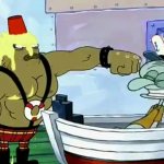 Squidward punched