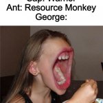 I’m not a Stan I just find these manhunts entertaining | Sam: Lots of knowledge
Bad: Leader and Planner
Sap: Warrior
Ant: Resource Monkey
George: | image tagged in big mouth girl,memes,funny,dream,minecraft,hunter | made w/ Imgflip meme maker