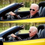 Joe Biden in a car meme