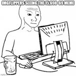 Image Title | IMGFLIPPERS SEEING THE 15,698  69 MEME | image tagged in wojak at computer | made w/ Imgflip meme maker