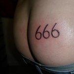 666 Buttock tattoo butt