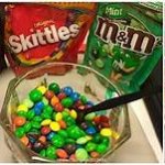 m&m Skittles and m&m eating themselves with some pictures