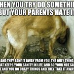 Time Out | WHEN YOU TRY DO SOMETHING BUT YOUR PARENTS HATE IT; AND THEY TAKE IT AWAY FROM YOU, THE ONLY THING THAT KEEPS YOUR SANITY IN LIFE, AND SO YOUR NOT SANE ANYMORE AND YOU DO CRAZY THINGS AND THEY TAKE IT AWAY LONGER | image tagged in time out | made w/ Imgflip meme maker