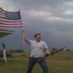 American flag shotgun guy