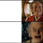 Bilbo happy and scary