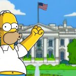 Homer Simpson Cheering Outside the White House meme