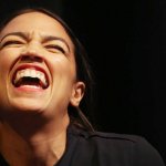 aoc Brays with howling laugh