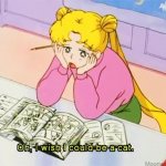 Sailor Moon oh I wish I could be a cat gif GIF Template