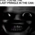 انا في منزلك | POV: YOU’RE THE LAST PRINGLE IN THE CAN: | image tagged in memes | made w/ Imgflip meme maker