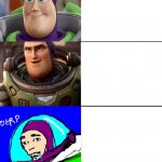 THREE DIFFERENT BUZZ LIGHTYEAR, THREE PANEL