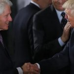 Pedophiles Bill Clinton and Donald Trump secret handshake