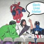 Jesus Hulk Captain America Spider-Man | Slavic Lives Matter | image tagged in jesus hulk captain america spider-man,slavic lives matter | made w/ Imgflip meme maker