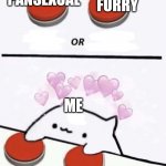 Two of the aspects of me | PANSEXUAL; FURRY; ME | image tagged in cat pressing two buttons | made w/ Imgflip meme maker