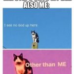 infinity IQ | MOM: YOU'RE GROUNDED
ME: STEPS ONTO MY BED; ALSO ME: | image tagged in better i see no god cat,meme,funny,grounded,moms,cats | made w/ Imgflip meme maker