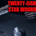 that random game | TWENTY-EIGHT 
STAB WOUNDS | image tagged in gifs,detroit become human | made w/ Imgflip video-to-gif maker