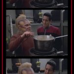 NEELIX AND CHAKOTAY, NEELIX COOKING, 3 PANEL