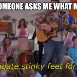 I investigate stinky feet for the FBI | WHEN SOMEONE ASKS ME WHAT MY JOB IS | image tagged in i investigate stinky feet for the fbi | made w/ Imgflip meme maker