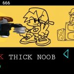 Thick Nob head puff | Noob; 666; THICK NOOB; HACK; Noob | image tagged in fnf custom week,bacon hair,roblox | made w/ Imgflip meme maker