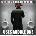 middle urinal