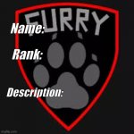 Furry Soldier Bio Badge