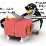 No advertising penguin cuts someone posting advertisement
