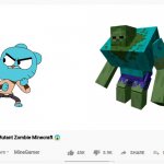 youtube video template | Gumball vs Mutant Zombie Minecraft ? MineGamer | image tagged in youtube video template | made w/ Imgflip meme maker