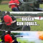 russia gun | AS WE SAY IN RUSSIA... BIGGER GUN EQUALS... MORE FUN | image tagged in artillery meme,biggun,gun,russia | made w/ Imgflip meme maker