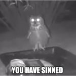 You Have Sinned Owl template