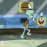 Spongebob following Squidward template