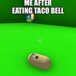 Bean | ME AFTER EATING TACO BELL | image tagged in beanson,mr bean,beans,if you know what i mean bean | made w/ Imgflip meme maker