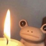 Frog Candle astonished amazed