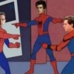 3 Spider-Men Pointing meme