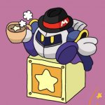 Meta Knight having a cup of tea