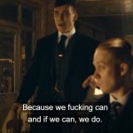 Because we fucking can and if we can, we do