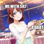 And the batteries for it, plus headphones, plus a chocolate bar, PLUS headphones, PLUS  my own dinner! | ME WITH $82; A DART GUN | image tagged in emma verde eating | made w/ Imgflip meme maker